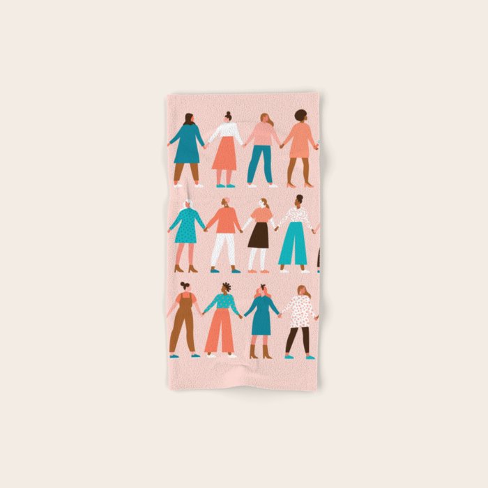 Women empower women feminist illustration collection. International womens day 8 of march graphic Bath Towel Gallery Image 1