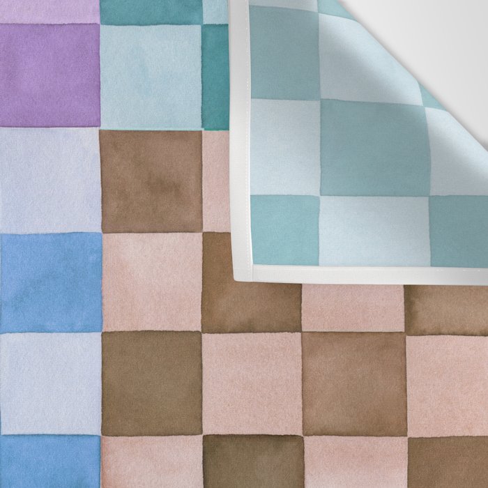 Handmade checker Cool tones Cozy heirloom Wall Tapestry Gallery Image 3
