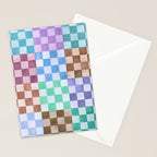 Handmade checker Cool tones Cozy heirloom Stationery Card Gallery Image 2