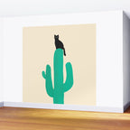 Cat on cactus Wall Mural Gallery Image 2