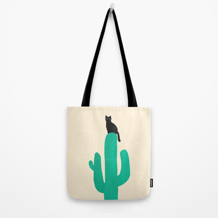 Cat on cactus Tote Bag Gallery Image 2