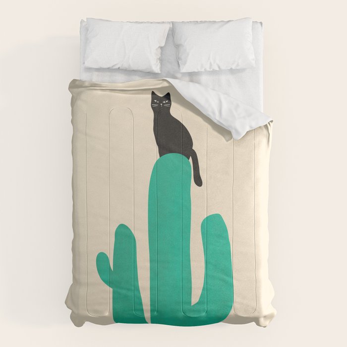 Cat on cactus Comforter Gallery Image 6