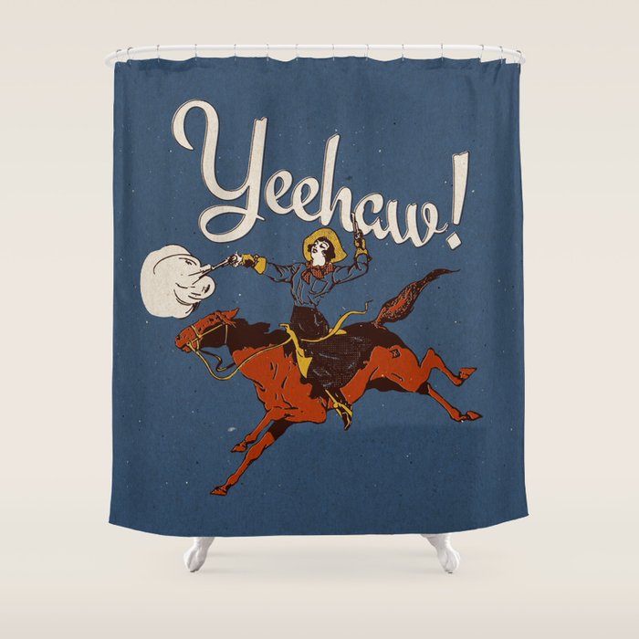 Yeehaw! Blue Shower Curtain Gallery Image 1