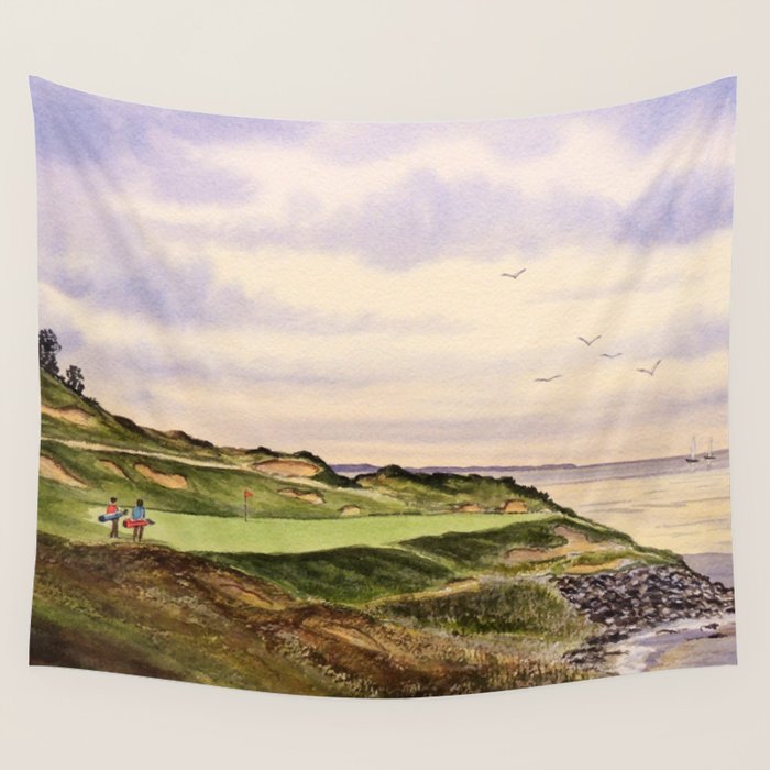 Whistling Straits Golf Course Hole 7 Wall Tapestry Gallery Image 4