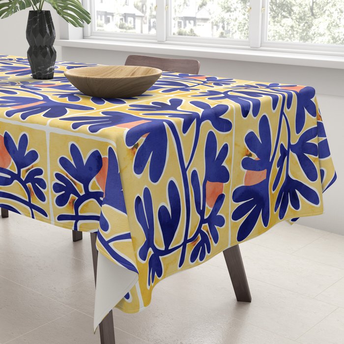 Inspiration Matisse blue leaves Tablecloth Gallery Image 3