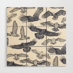 birds of prey blue Wood Wall Art Gallery Image 1