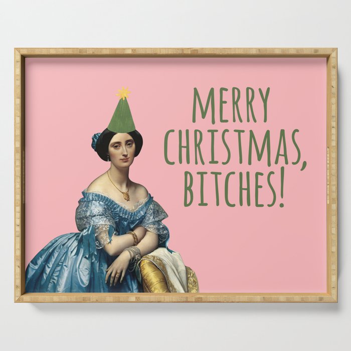 Merry Christmas, Bitches! - Ingres on Pink Serving Tray Gallery Image 1