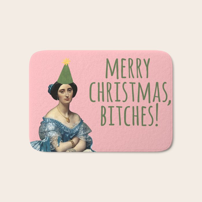 Merry Christmas, Bitches! - Ingres on Pink Bath Mat Gallery Image 1