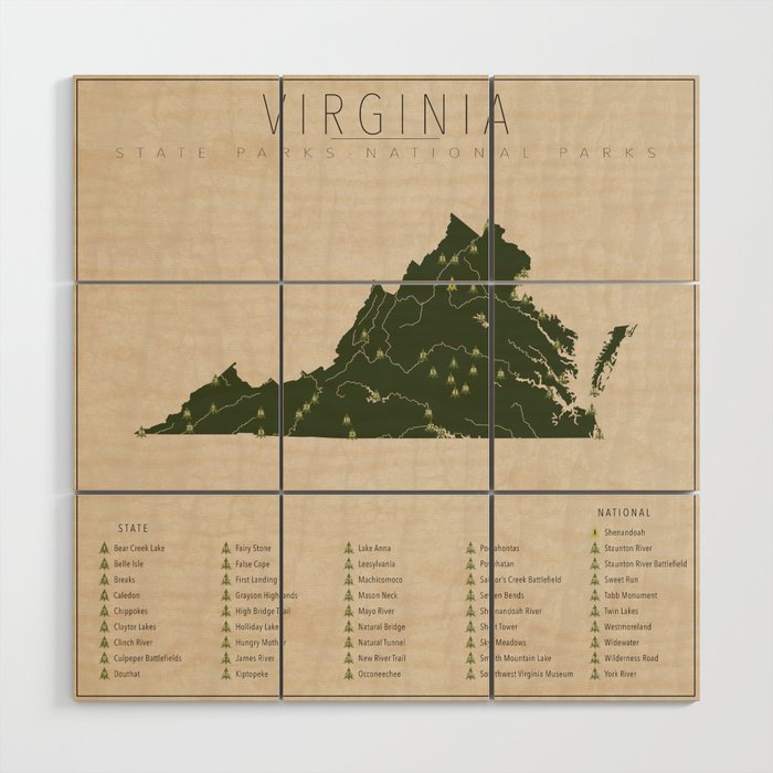 Virginia Parks Wood Wall Art Gallery Image 1