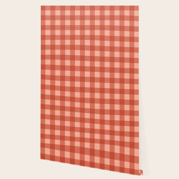 Gingham Plaid Pattern - Strawberry Red Wallpaper Gallery Image 2