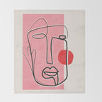 Abstract Face Line Art 02 Throw Blanket Gallery Image 2