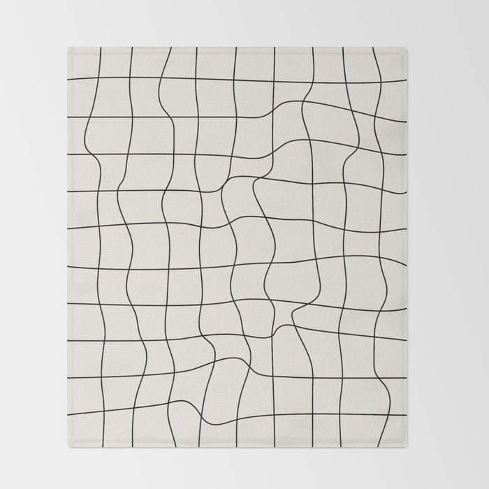 Warp Grid: Off-White Day Edition Throw Blanket Gallery Image 2
