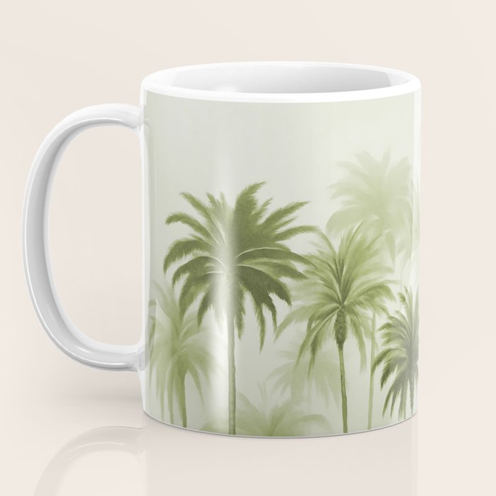 Lush Green Palm Grove Watercolor Art Coffee Mug Gallery Image 3