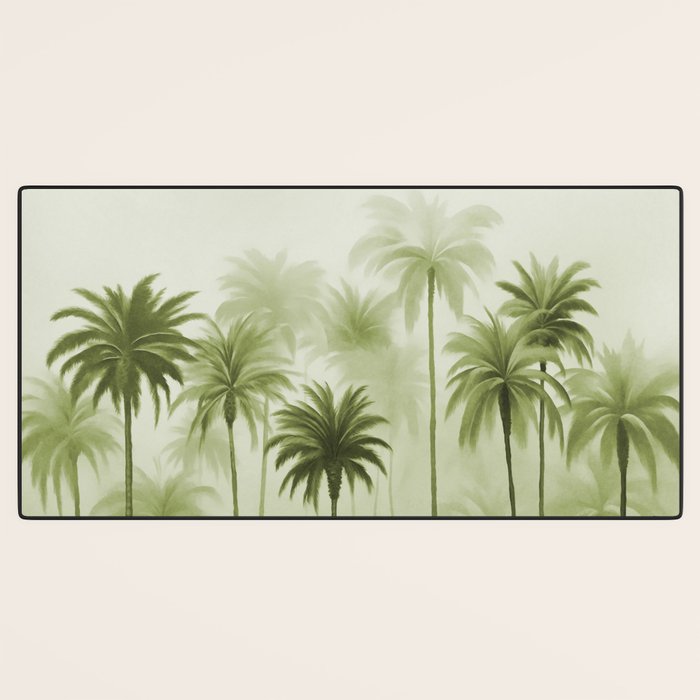 Lush Green Palm Grove Watercolor Art Desk Mat Gallery Image 3