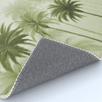 Lush Green Palm Grove Watercolor Art Rug Gallery Image 4