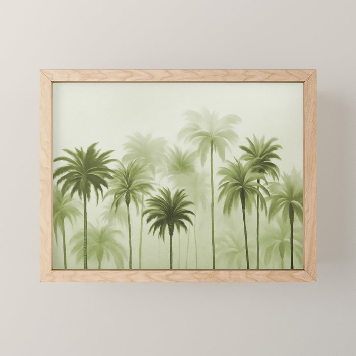 Lush Green Palm Grove Watercolor Art Mini Art Print Gallery Image 1