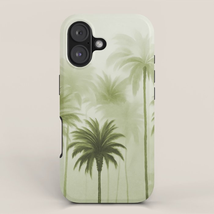 Lush Green Palm Grove Watercolor Art iPhone Case Gallery Image 1