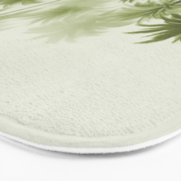 Lush Green Palm Grove Watercolor Art Bath Mat Gallery Image 3