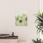 Lush Green Palm Grove Watercolor Art Poster Gallery Image 2