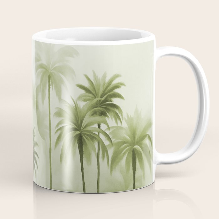 Lush Green Palm Grove Watercolor Art Coffee Mug Gallery Image 1