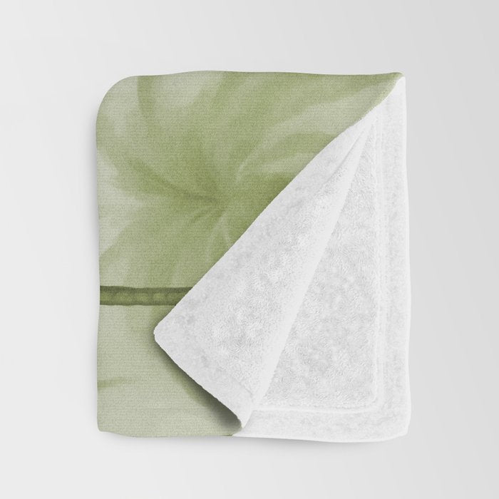 Lush Green Palm Grove Watercolor Art Throw Blanket Gallery Image 3