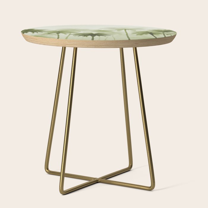Lush Green Palm Grove Watercolor Art Side Table Gallery Image 1