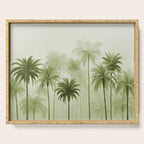 Lush Green Palm Grove Watercolor Art Serving Tray Gallery Image 1