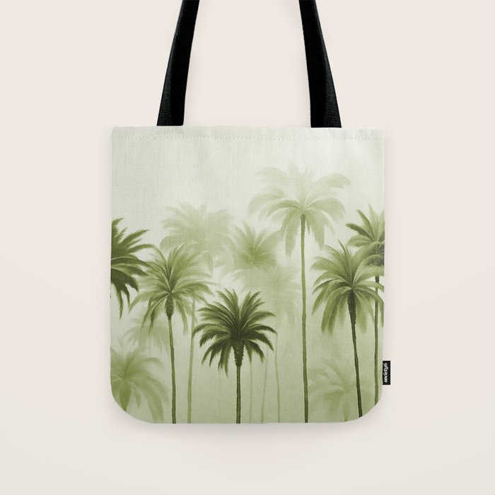 Lush Green Palm Grove Watercolor Art Tote Bag Gallery Image 1