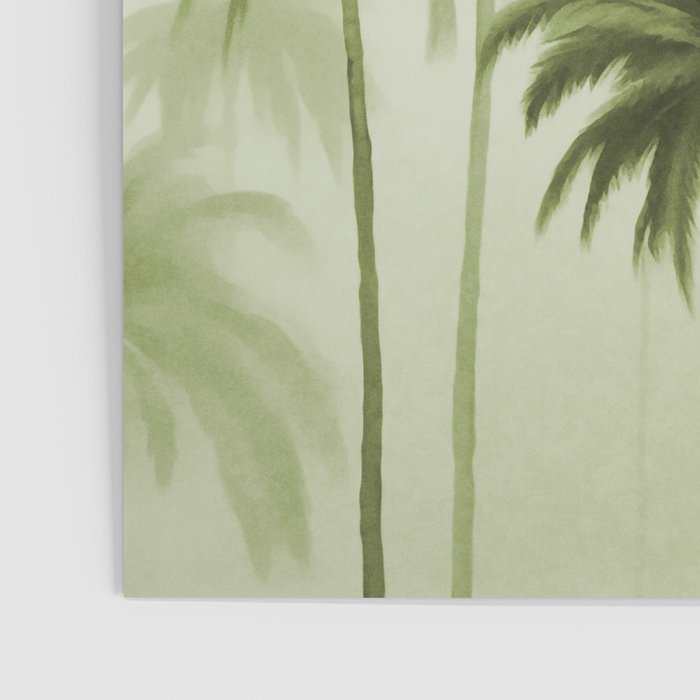 Lush Green Palm Grove Watercolor Art Poster Gallery Image 3