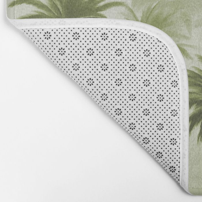Lush Green Palm Grove Watercolor Art Bath Mat Gallery Image 2