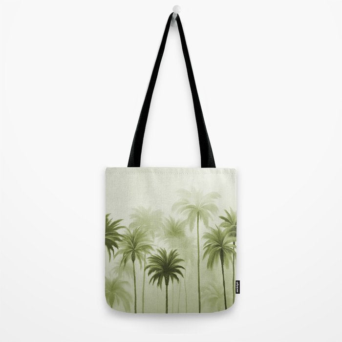 Lush Green Palm Grove Watercolor Art Tote Bag Gallery Image 2