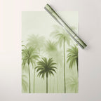 Lush Green Palm Grove Watercolor Art Wrapping Paper Gallery Image 1