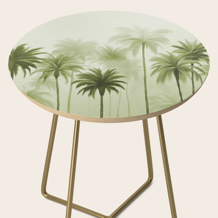 Lush Green Palm Grove Watercolor Art Side Table Gallery Image 2