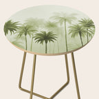 Lush Green Palm Grove Watercolor Art Side Table Gallery Image 2