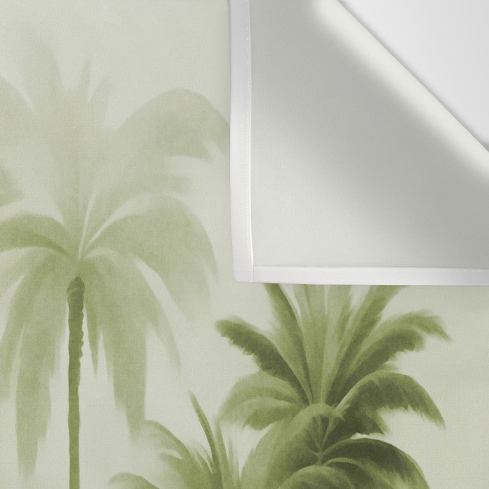 Lush Green Palm Grove Watercolor Art Wall Tapestry Gallery Image 3
