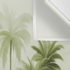 Lush Green Palm Grove Watercolor Art Wall Tapestry Gallery Image 3