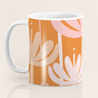 Bali Flowers Cheerful Floral Pattern in Pink and Orange Coffee Mug Gallery Image 3
