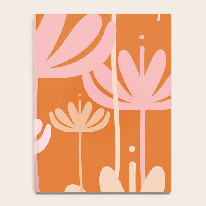 Bali Flowers Cheerful Floral Pattern in Pink and Orange Notebook Gallery Image 4