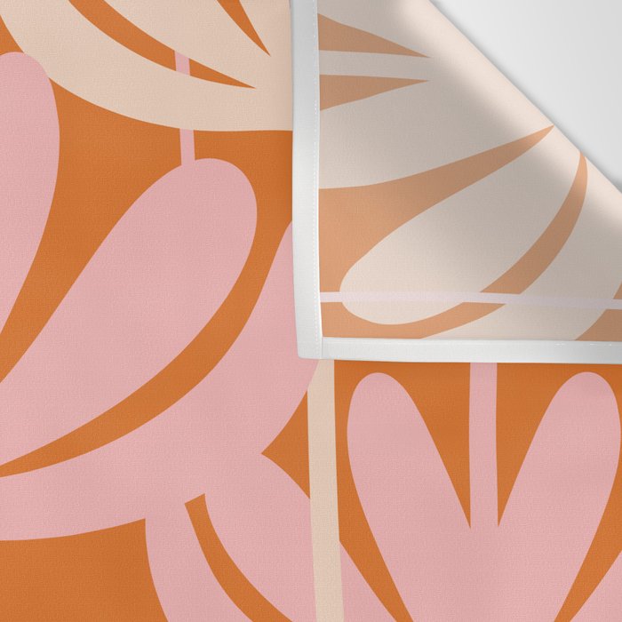 Bali Flowers Cheerful Floral Pattern in Pink and Orange Wall Tapestry Gallery Image 3