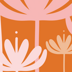 Bali Flowers Cheerful Floral Pattern in Pink and Orange Coffee Mug Gallery Image 2