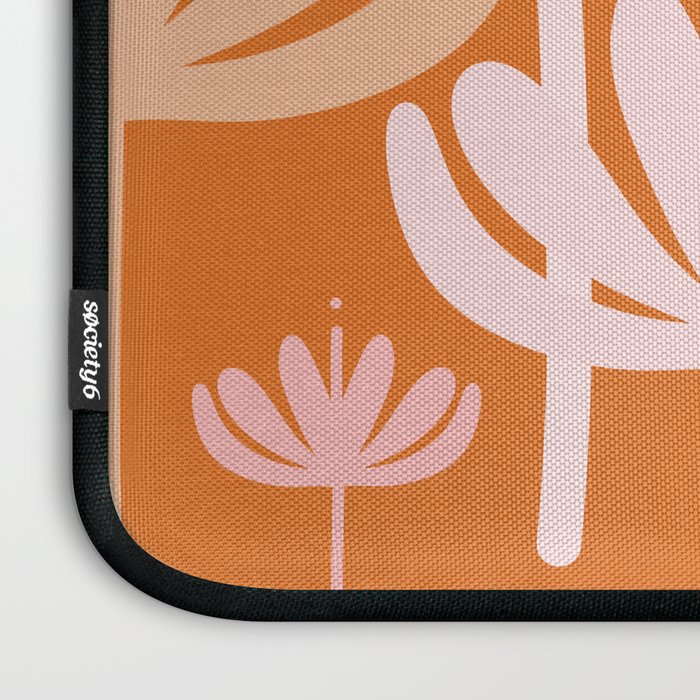 Bali Flowers Cheerful Floral Pattern in Pink and Orange Laptop Sleeve Gallery Image 3