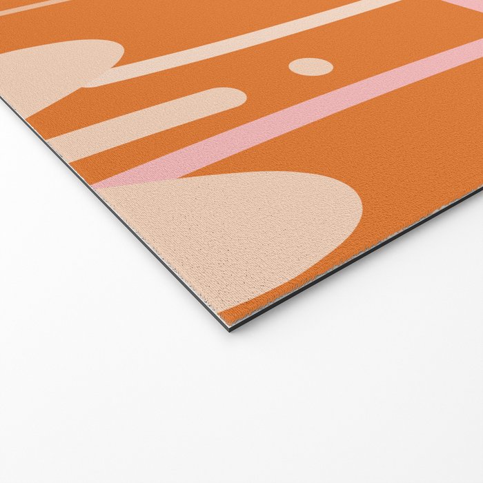 Bali Flowers Cheerful Floral Pattern in Pink and Orange Welcome Mat Gallery Image 2