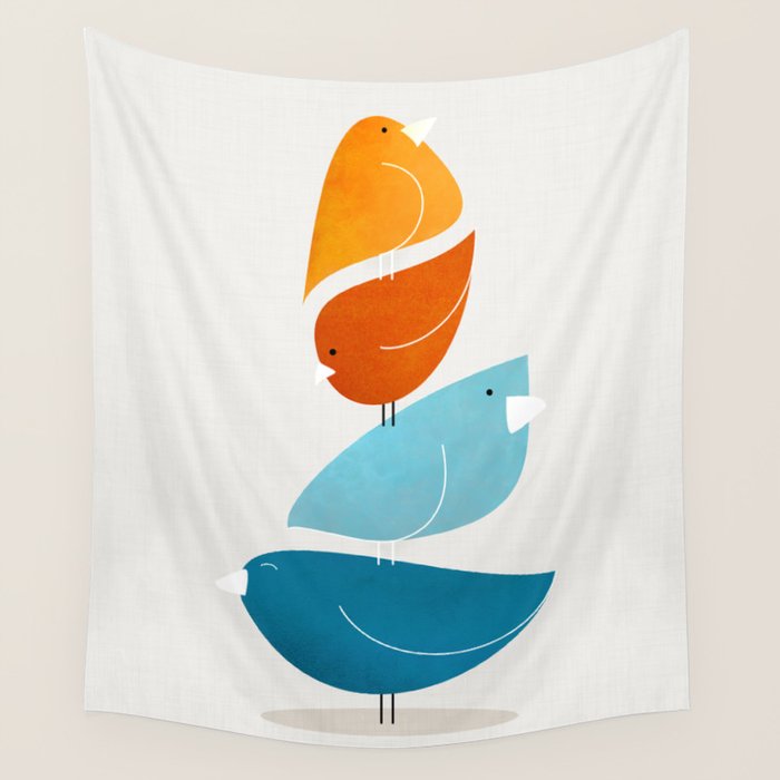 Bird Stack 4 Wall Tapestry Gallery Image 4