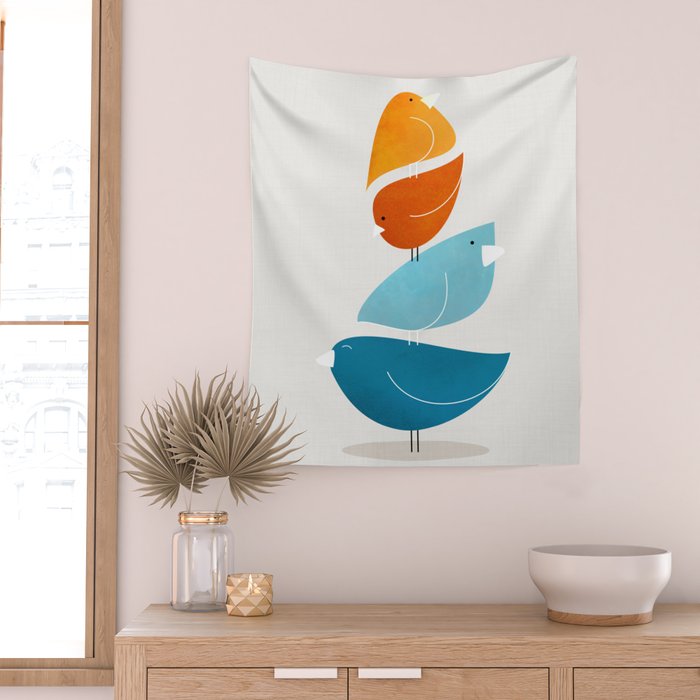 Bird Stack 4 Wall Tapestry Gallery Image 2