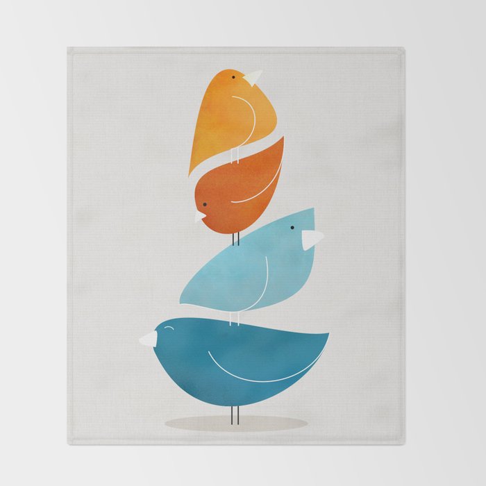 Bird Stack 4 Throw Blanket Gallery Image 2