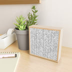 Abstract Herringbone Pattern, Rustic, Gray and White Mini Art Print Gallery Image 2