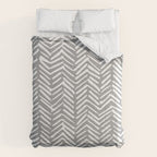 Abstract Herringbone Pattern, Rustic, Gray and White Comforter Gallery Image 6
