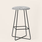 Abstract Herringbone Pattern, Rustic, Gray and White Stool Gallery Image 1