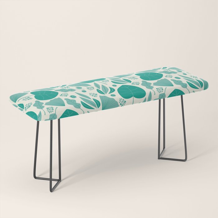 Green leaves pattern Bench Gallery Image 1