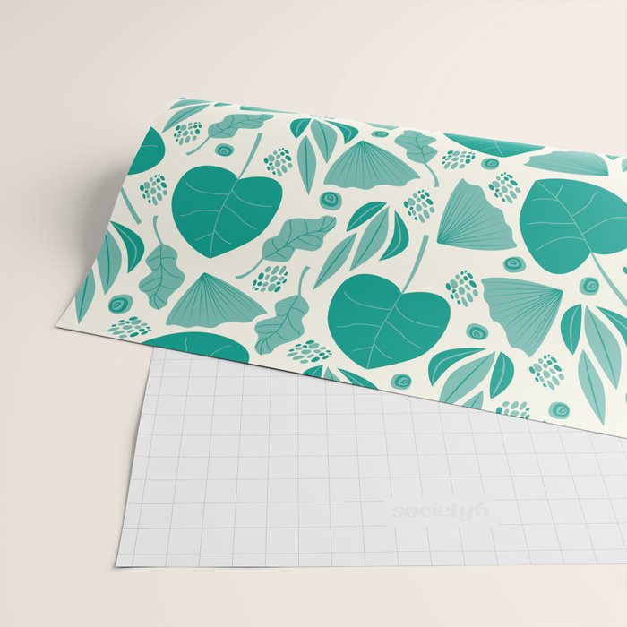 Green leaves pattern Wrapping Paper Gallery Image 2